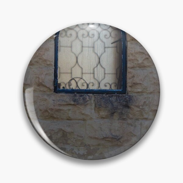 Item preview, Rustic Stone Wall With Arched Window And Decorative Iron Bars On Exterior Building designed and sold by Nmallia.