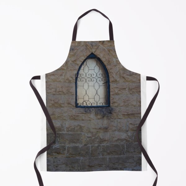 Item preview, Rustic Stone Wall With Arched Window And Decorative Iron Bars On Exterior Building designed and sold by Nmallia.