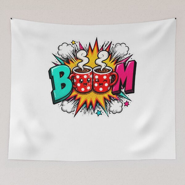 Item preview, Coffee BOOM Pop Art Sticker designed and sold by Pigmentra.