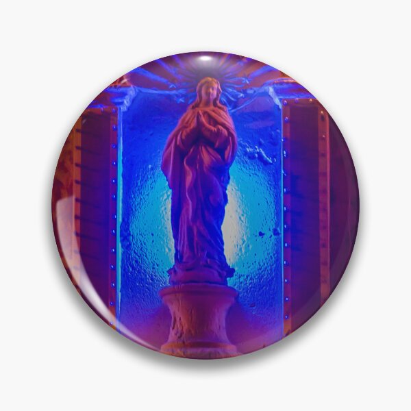 Item preview, Statue in Stone Niche Bathed in Blue Light with Warm Orange Halo and Fairy-Lit Surroundings designed and sold by Nmallia.