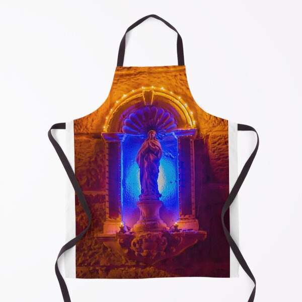 Item preview, Statue in Stone Niche Bathed in Blue Light with Warm Orange Halo and Fairy-Lit Surroundings designed and sold by Nmallia.