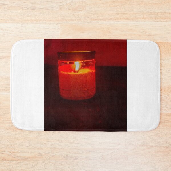 Item preview, Red Candle in Glass Jar Illuminates Dark Scene with Warm Glow and Cozy Ambiance designed and sold by Nmallia.