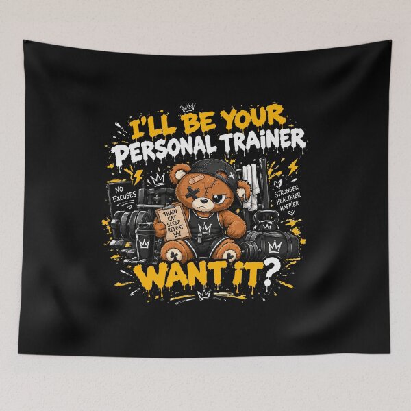 Item preview, I'll Be Your Personal Trainer: Train Eat Sleep Repeat Bear designed and sold by Ekstrashop.