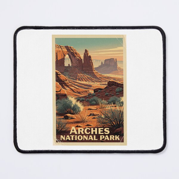 Item preview, Arches National Park Vintage Travel Art designed and sold by Teelogic.