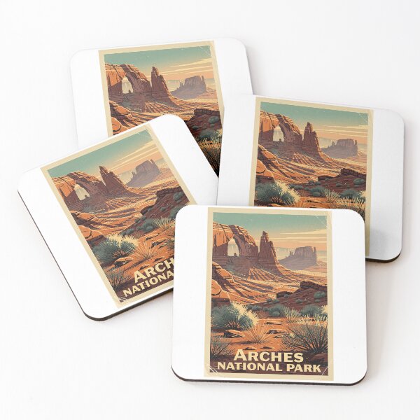 Item preview, Arches National Park Vintage Travel Art designed and sold by Teelogic.
