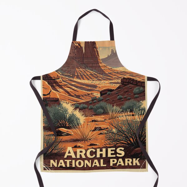 Aperçu de l'œuvre Art de voyage vintage du parc national des Arches créée et vendue par Teelogic.