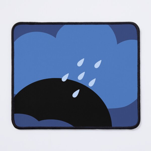 Item preview, Minimalist Rainy Day Blue Cloud and Umbrella Doodle designed and sold by ZorianArt.