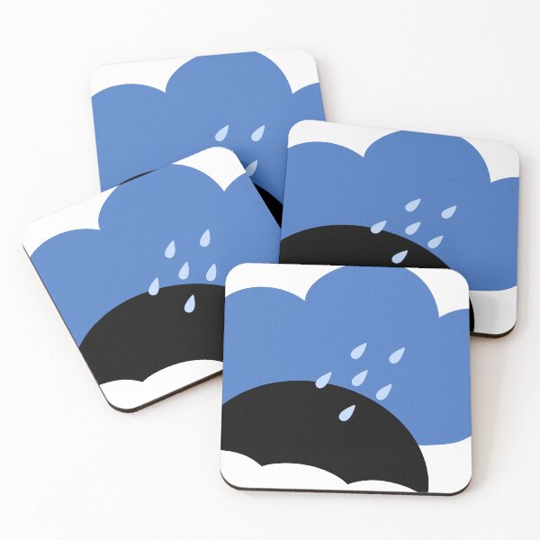 Item preview, Minimalist Rainy Day Blue Cloud and Umbrella Doodle designed and sold by ZorianArt.