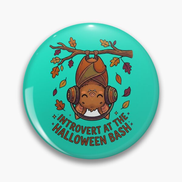 Item preview, Introvert At The Halloween Bash - Cute Bat With Headphones designed and sold by LUKOWEAR.