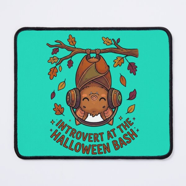 Item preview, Introvert At The Halloween Bash - Cute Bat With Headphones designed and sold by LUKOWEAR.