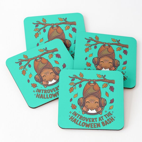 Item preview, Introvert At The Halloween Bash - Cute Bat With Headphones designed and sold by LUKOWEAR.