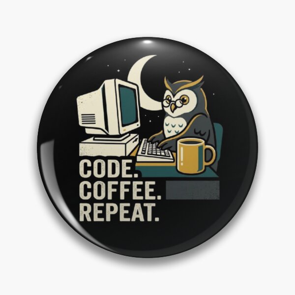 Item preview, Code Coffee Repeat – Night Owl Programmer Illustration designed and sold by Dogandesighn.