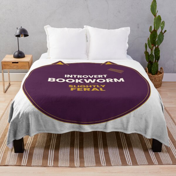 Item preview, Introvert Bookworm Slightly Feral Funny Cat Badge T-Shirt designed and sold by Mega-Shopping.