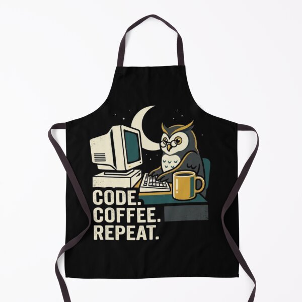 Item preview, Code Coffee Repeat – Night Owl Programmer Illustration designed and sold by Dogandesighn.