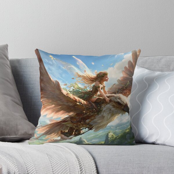 Item preview, Enchanted Fairy Riding Majestic Eagle designed and sold by Storybook Botanica.