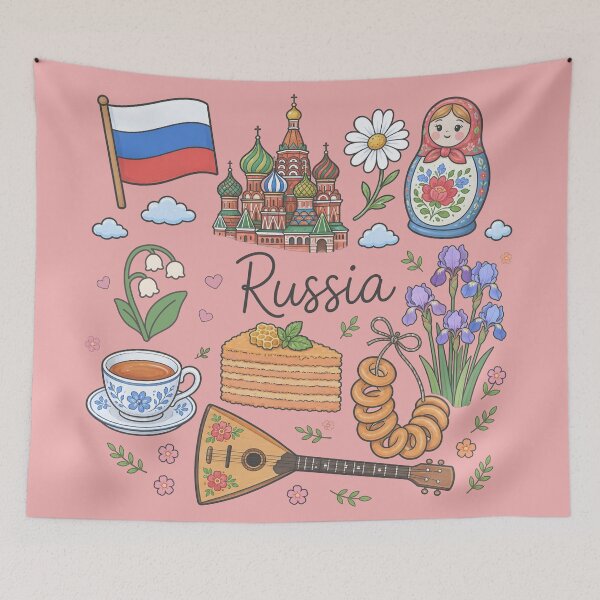 Item preview, Russia Cute Pastel Collage  designed and sold by HowToCanadian.