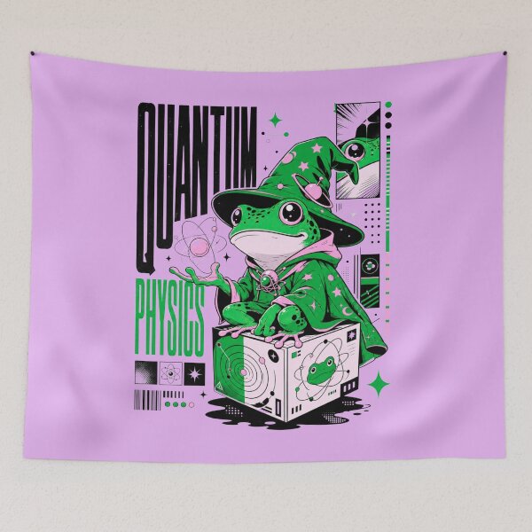 Item preview, Quantum Physics Frog Wizard Graphic Poster T-Shirt | Cute Science Professor Toad STEM Teacher Gift Green Pink Anime Art designed and sold by illeN-Art-World.