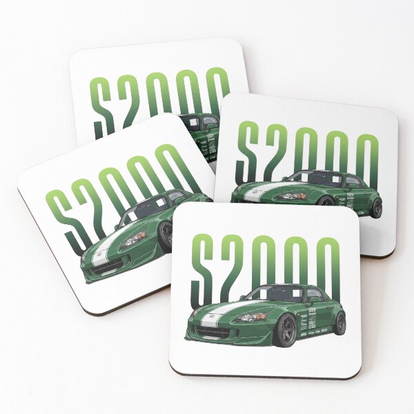 Item preview, Honda S2000 AP2 Green White Stripe JDM Sports Car Vector Art designed and sold by Motorline44.