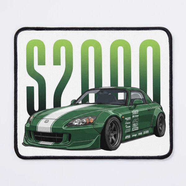 Item preview, Honda S2000 AP2 Green White Stripe JDM Sports Car Vector Art designed and sold by Motorline44.