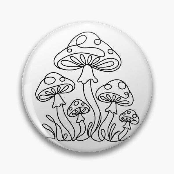 Artikelvorschau, Mushroom Cluster Minimal Line Art entworfen und verkauft von LineArtDrawing.