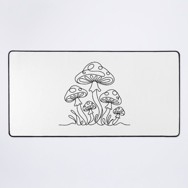 Item preview, Mushroom Cluster Minimal Line Art designed and sold by LineArtDrawing.