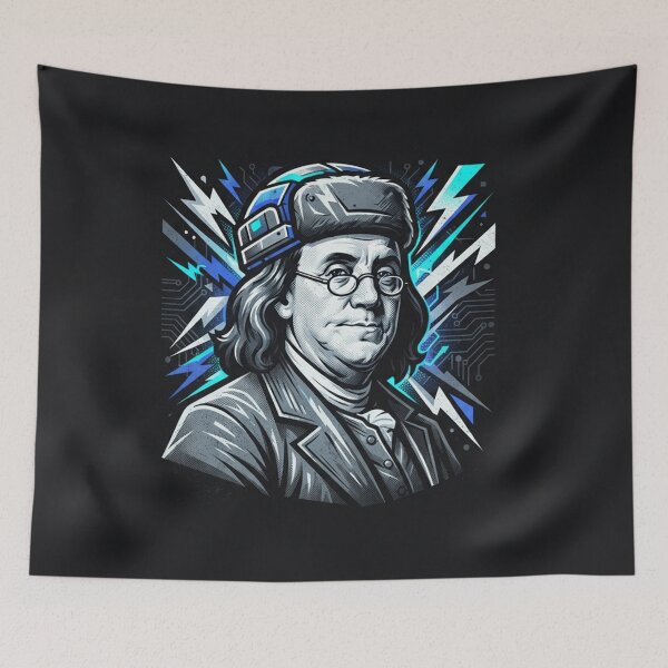 Item preview, Benjamin Franklin Lightning Energy Portrait designed and sold by Owcomm.