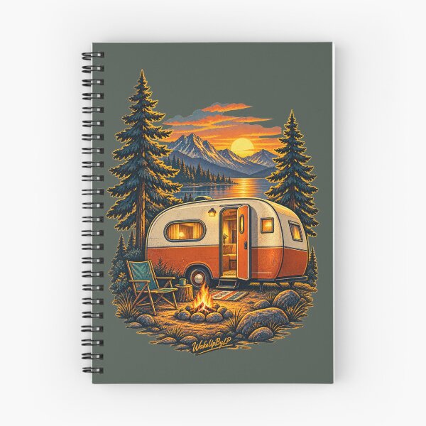 Item preview, Retro Camper in the Mountains — Peaceful Outdoor Escape designed and sold by WakeUpByLP.