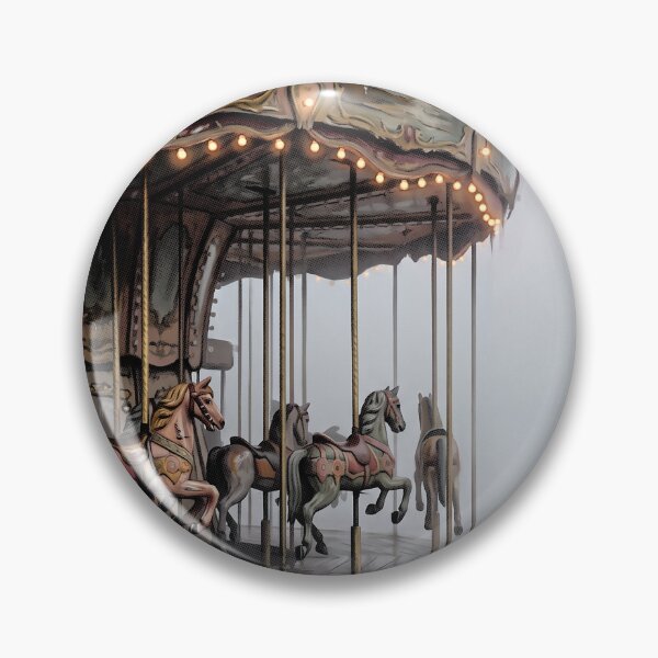 Item preview, Empty Carousel In Fog Liminal Space Painting designed and sold by The Mellonaire.