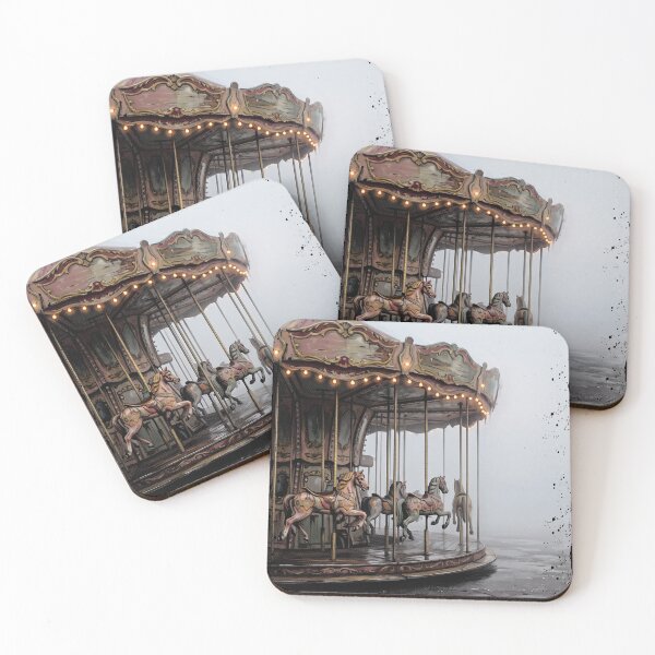 Item preview, Empty Carousel In Fog Liminal Space Painting designed and sold by The Mellonaire.