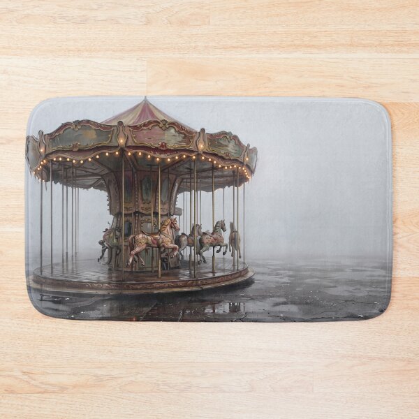 Item preview, Empty Carousel In Fog Liminal Space Painting designed and sold by The Mellonaire.