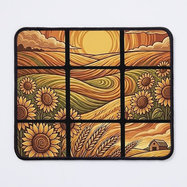 Item preview, Golden Harvest – Rustic Seasonal Landscape Illustration designed and sold by Dogandesighn.