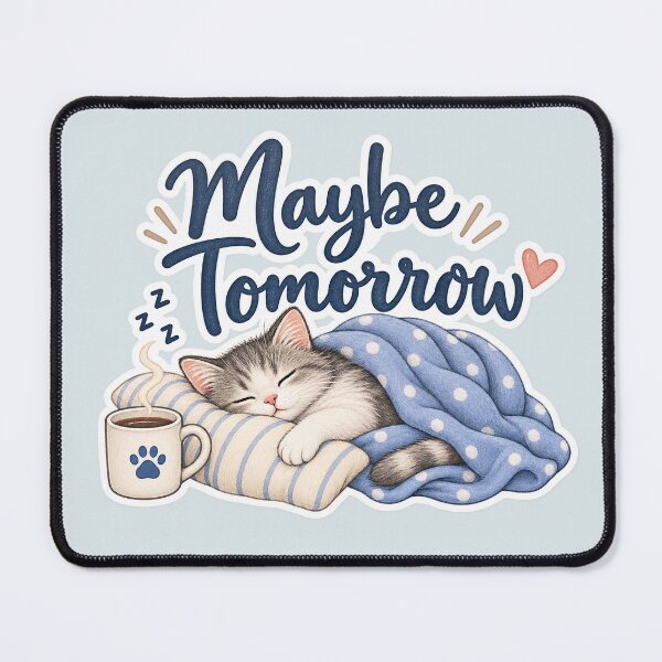 Item preview, Maybe Tomorrow – Funny Sleepy Cat designed and sold by Sasas Design.
