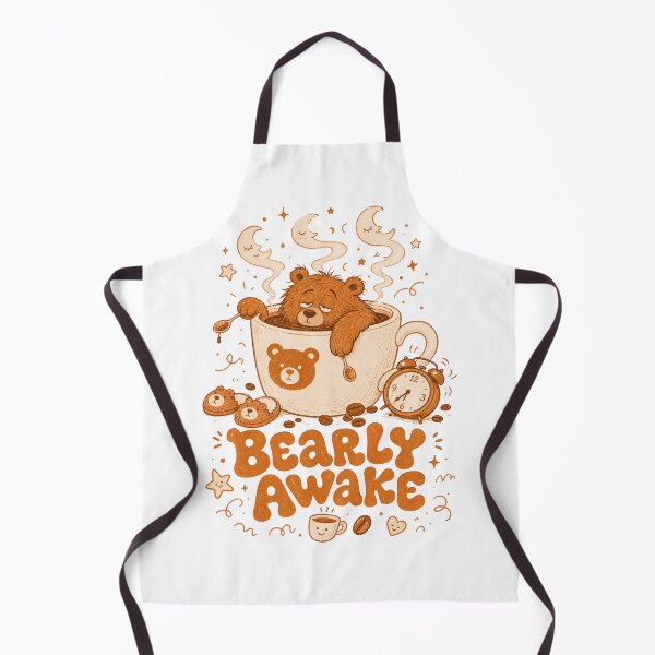 Item preview, Bearly Awake Sleepy Bear Coffee Cartoon designed and sold by ice-apparel.