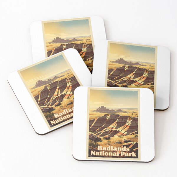 Item preview, Badlands National Park Vintage Travel Art designed and sold by Teelogic.