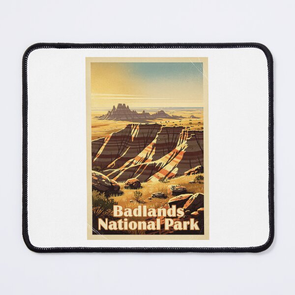 Item preview, Badlands National Park Vintage Travel Art designed and sold by Teelogic.