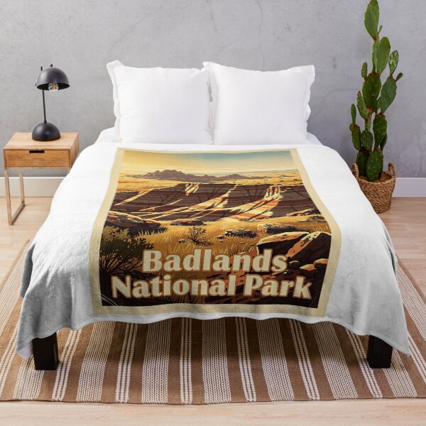 Aperçu de l'œuvre Parc national des Badlands - Art de voyage vintage créée et vendue par Teelogic.