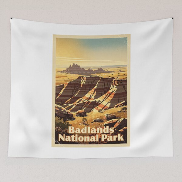 Item preview, Badlands National Park Vintage Travel Art designed and sold by Teelogic.