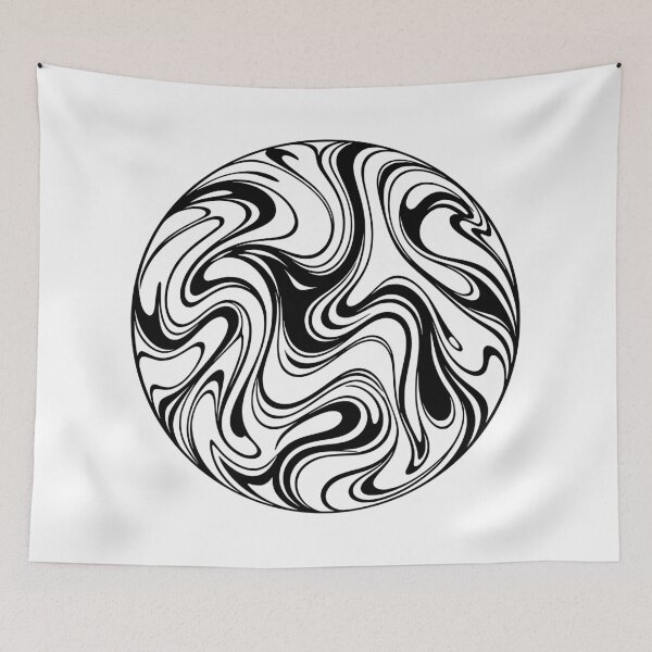 Item preview, Abstract black and white wave art designed and sold by Pommes im Bett.