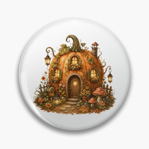 Item preview, Whimsical Pumpkin Cottage | Cozy Halloween Cottagecore Art designed and sold by CreatedbyKandJ.