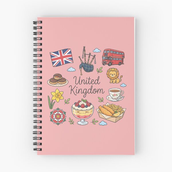 Item preview, UK United Kingdom Cute Pastel Collage  designed and sold by HowToCanadian.
