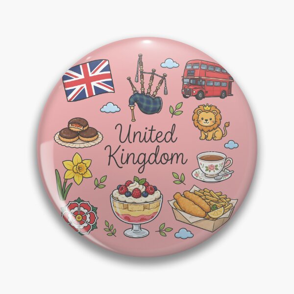 Item preview, UK United Kingdom Cute Pastel Collage  designed and sold by HowToCanadian.