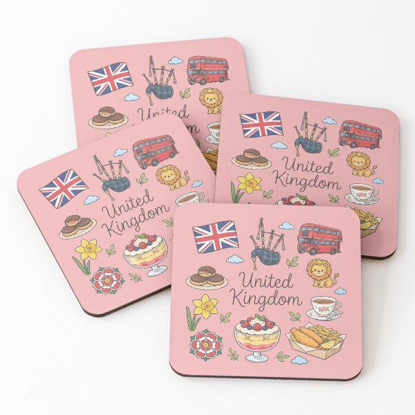 Item preview, UK United Kingdom Cute Pastel Collage  designed and sold by HowToCanadian.