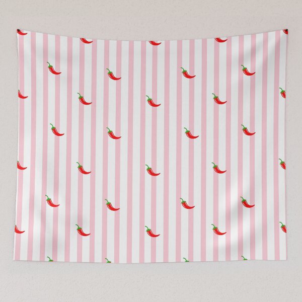 Item preview, Red Chili Pepper Pink Striped Pattern designed and sold by bolayousri.