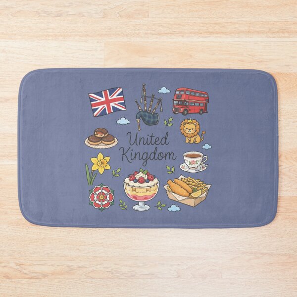 Item preview, UK United Kingdom Cute Pastel Collage  designed and sold by HowToCanadian.