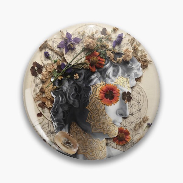 Item preview, Botanical Floral Statue Head designed and sold by Mystikos Art.