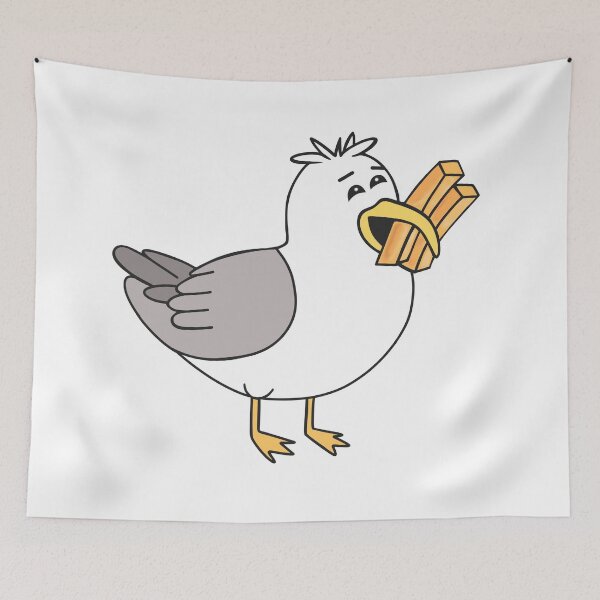 Item preview, Funny Seagull Eating French Fries designed and sold by Sartoris Art.