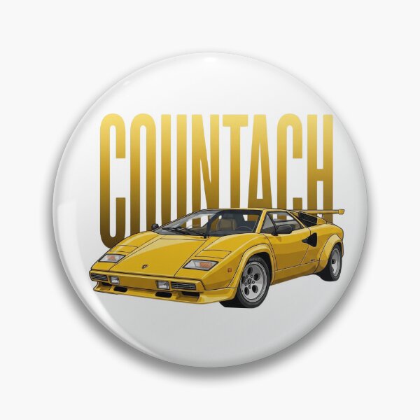 Item preview, Lamborghini Countach Yellow Classic Italian Supercar Vector Art designed and sold by Motorline44.