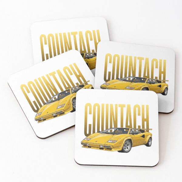 Item preview, Lamborghini Countach Yellow Classic Italian Supercar Vector Art designed and sold by Motorline44.