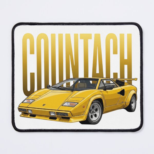 Item preview, Lamborghini Countach Yellow Classic Italian Supercar Vector Art designed and sold by Motorline44.