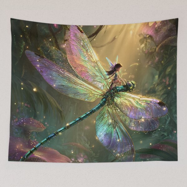 Item preview, Enchanted Fairy Riding Crystal Dragonfly designed and sold by Storybook Botanica.
